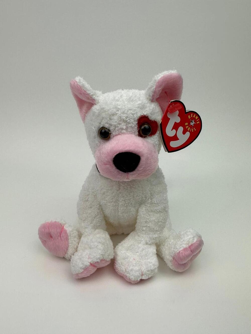 Ty Beanie Baby “Cupid” the Dog with Adorable Heart over Eye! (6.5 inch)